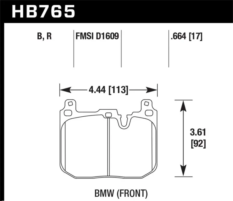 Hawk 2012-2015 Bmw 228I Dtc-60 Race Front Brake Pads 1