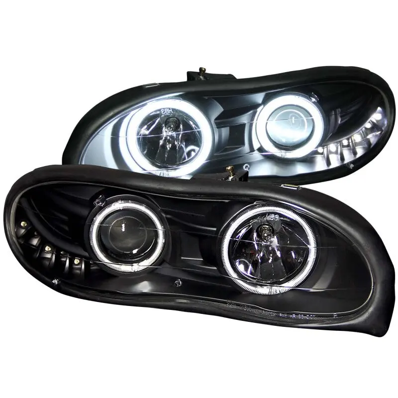 Anzo 1998-2002 Chevrolet Camaro Projector Headlights W/ Halo Black 1