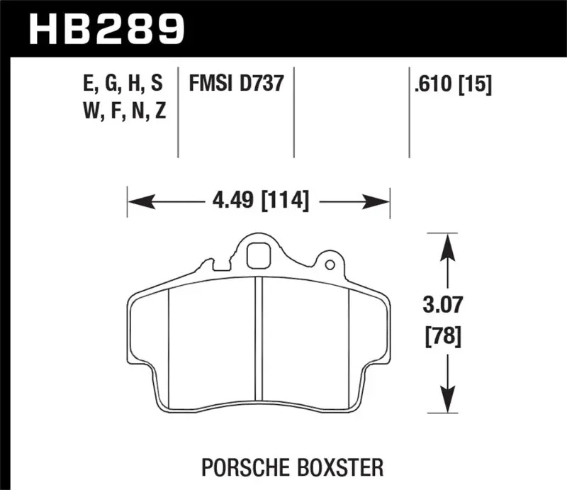 Hawk 97-08 Porsche Boxster Dtc-60 Compound Front Brake Pads 1