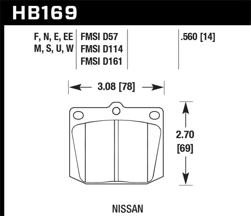 Hawk Nissan 810/240Z/260Z/280Z/620 / Toyota Corona/Cressida/Crown/Pickup Blue 9012 Front Race Pads 1