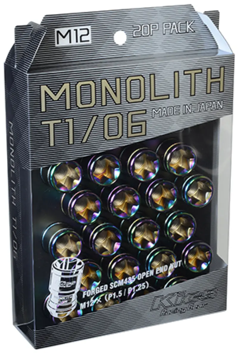 Project Kics 12 X 1.25 Neochrome T1/06 Monolith Lug Nuts - 20 Pcs 1
