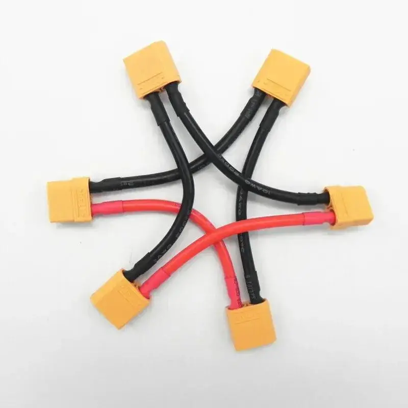 1 Pcs Xt90 Connector 1 Male To 2 Female Serial Charger Cable Connection 10Awg 10Cm Rc Spare Parts Part Accessories 1