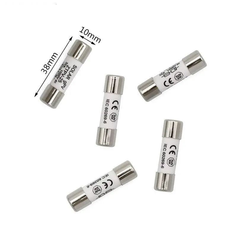 1 Set Parallel Fuse Holder 10*38Mm High Voltage Solar Pv1000v Fuses 3A To 30A 8