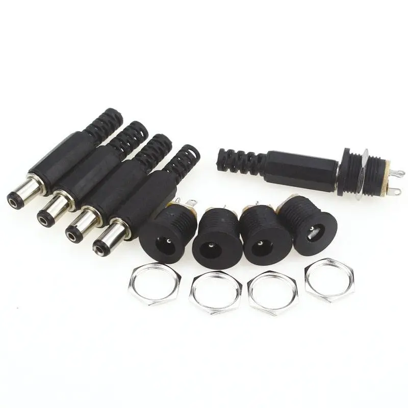 10 Pcs 12V 3A Plastic Male Plugs + Female Socket Panel Mount Jack Dc Power Connector Electrical Supplies 1