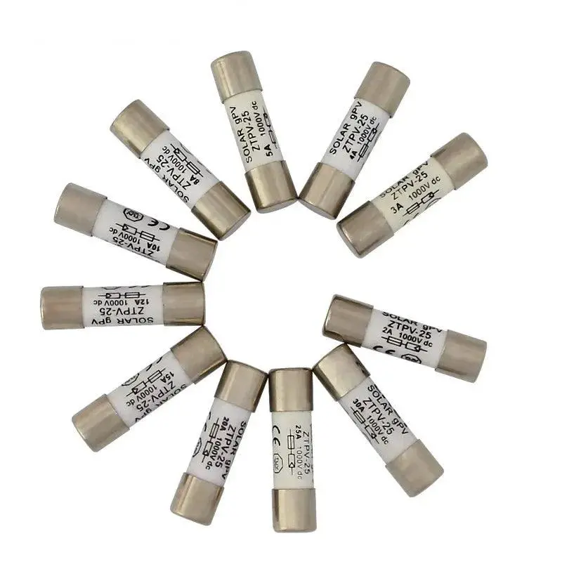 10 Pcs Lot 1000V 10*38Mm 10A 12A 15A 20A 30A Dc Pv Solar Fuse Metal Alloys For Solar Power System Protection Bx0234 1