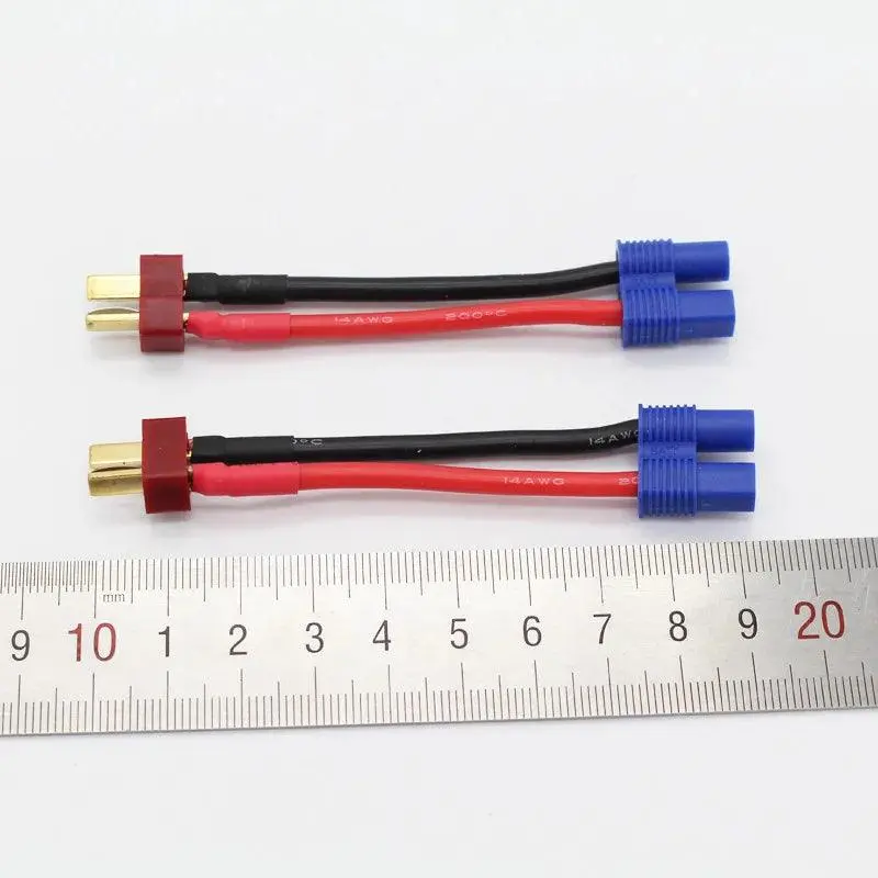 100 Pcs/Lot T Dean  Male To Female Ec3  Connector 14Awg 60 Mm  Wire Cable  Adapter For Rc Parts 1
