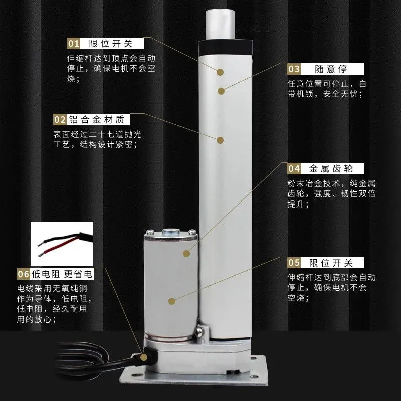1000N Micro Linear Actuator Dc 24V 12V Telescopic Rod 20Mm 30Mm 50Mm 100Mm 400Mm Electric Lineal Actuador Lift Platform Table 5