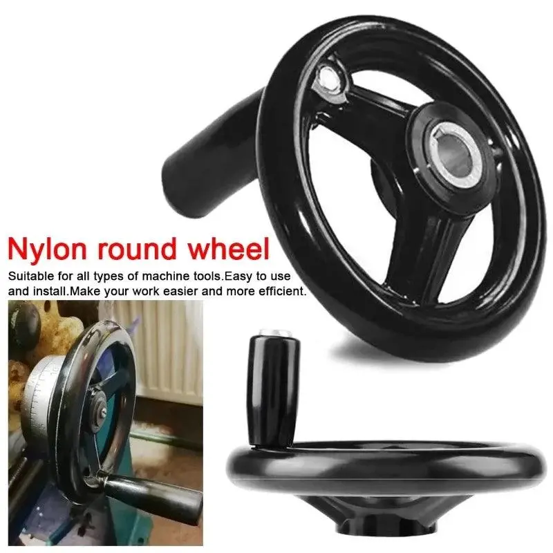100/125/160/200/250Mm Black Milling Machine Lathe Cnc 3D Printer Spoked Hand Wheel Round Bakelite Three Handwheel Lathe Handle 1