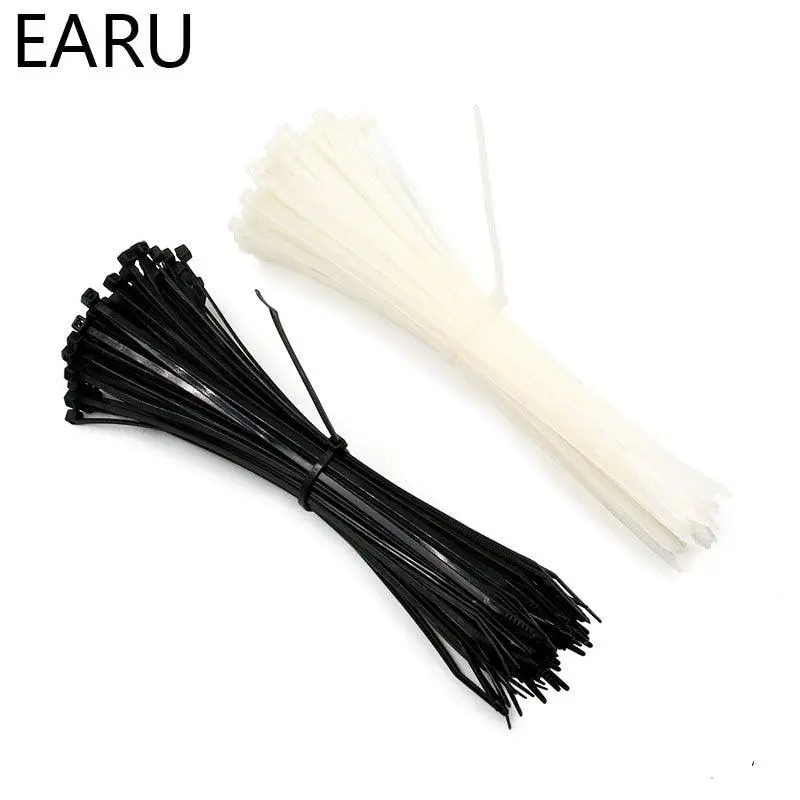 100Pcs 3 X 60/80/100/120/150/200Mm White Black Cable Wire Zip Ties Self Locking Nylon Cable Tie Wrap Strap Fastener Hook Loop 1