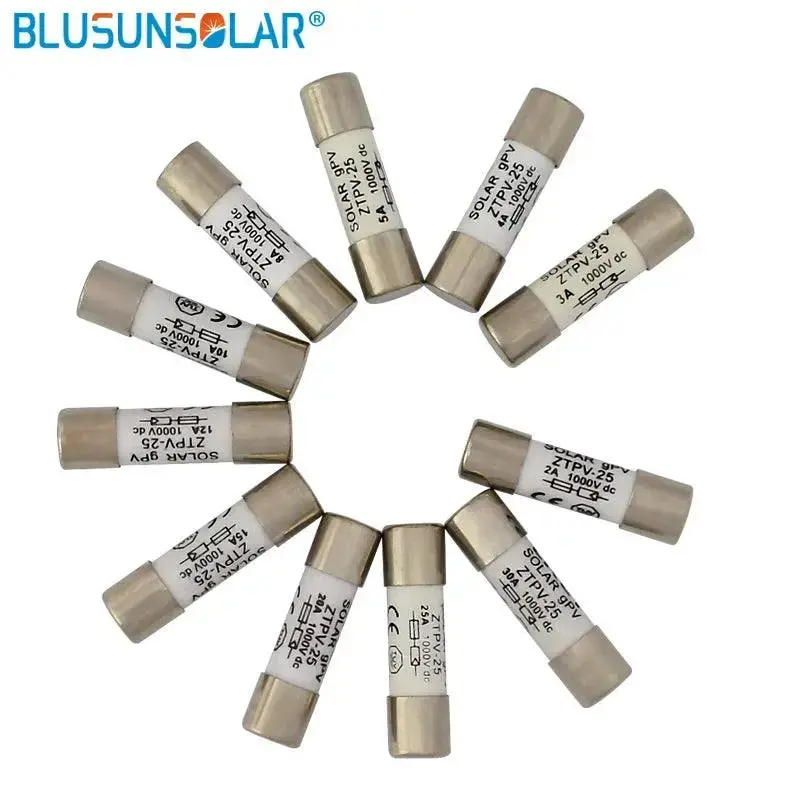 10/20/30/50/100Pcs Solar Fuse 1000V 30A Fuse Dc 10*38Mm 1-32A Pv Solar Fuse Metal Alloys For Solar Power System Protection 2
