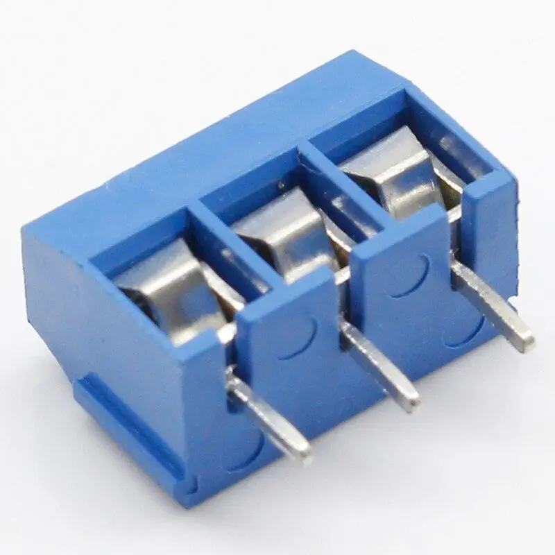 100Pcs/Lot Kf301-2P Kf301-3P Kf301-5.0-3P Kf301 Screw 3Pin 5.0Mm Straight Pin Pcb Screw Terminal Block Connector Blue And Green 2