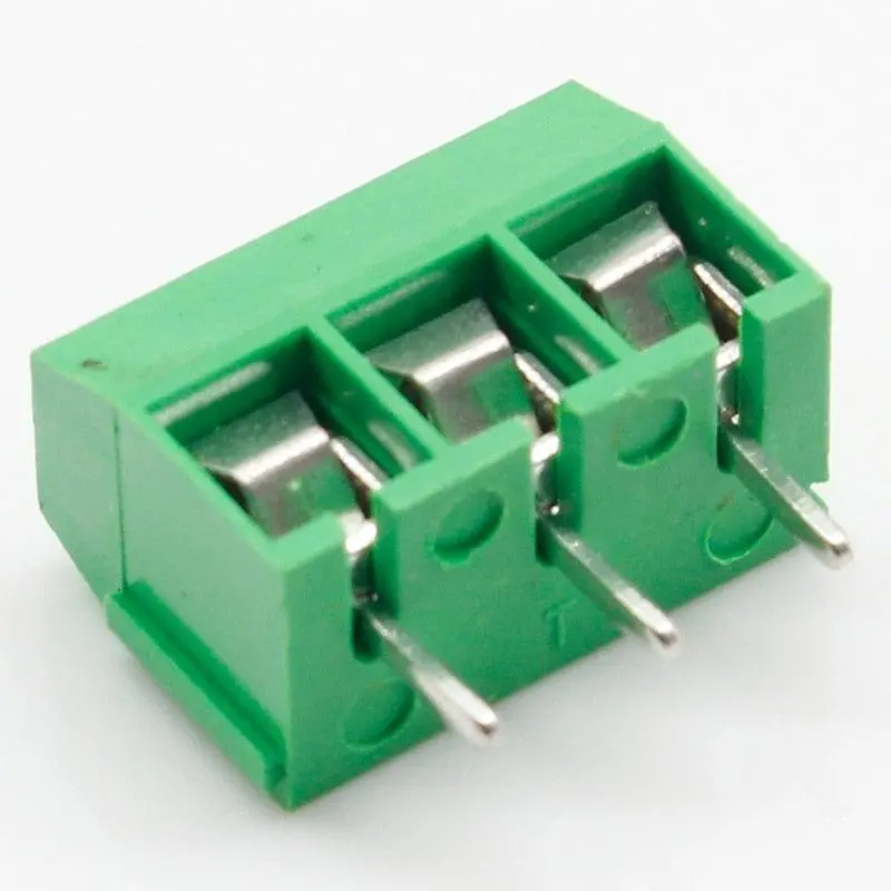 100Pcs/Lot Kf301-2P Kf301-3P Kf301-5.0-3P Kf301 Screw 3Pin 5.0Mm Straight Pin Pcb Screw Terminal Block Connector Blue And Green 4