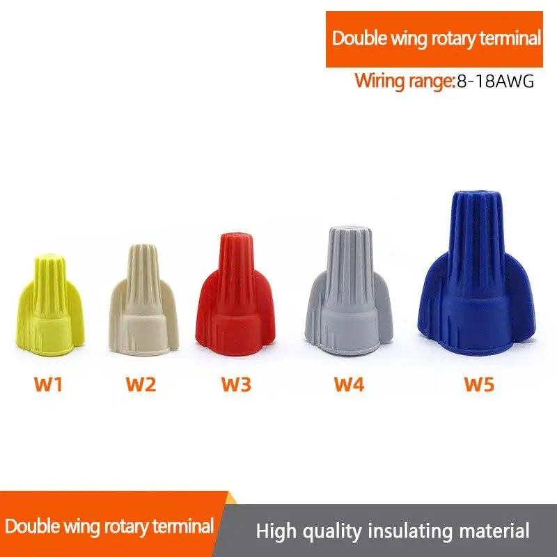 10/20/50Pcs Quick Connector Spring Cap Crimping Terminal Insulated Electrical Plug-In Connector Double Wing Rotary Wiring 1
