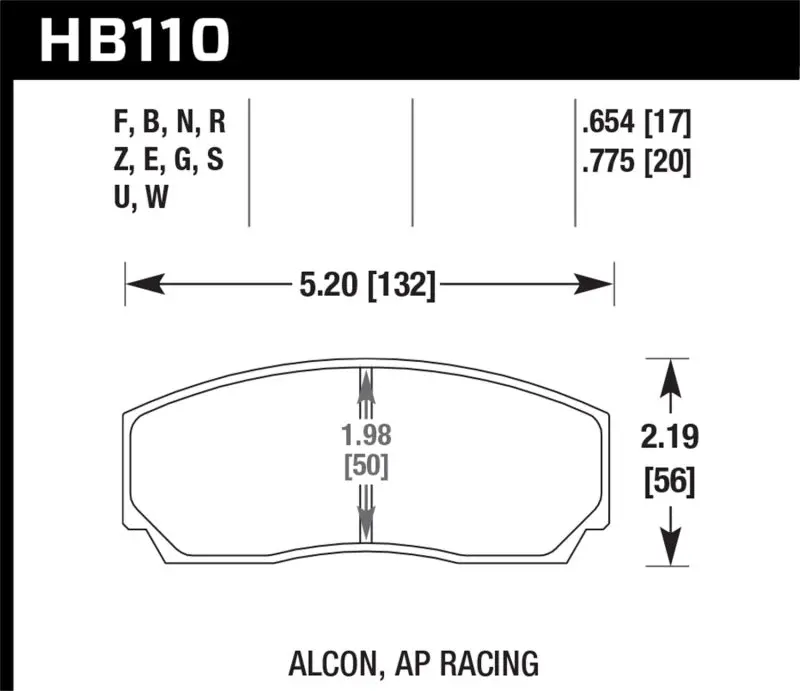 Hawk Ap Racing Cp3307/Cp5040-5S4/(Essex) Cp5200 (Sc250) Caliper Blue 9012 Race Brake Pads 1