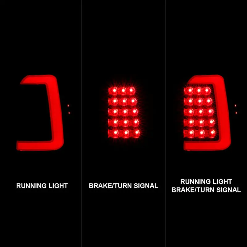 Anzo 1997-2004 Dodge Dakota Led Taillights Black Housing Clear Lens Pair 2