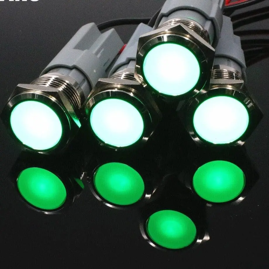 Earu -10Pcs 16Mm 19Mm Stainless Steel Push Button Switch Latching Self-Locking With Led 1