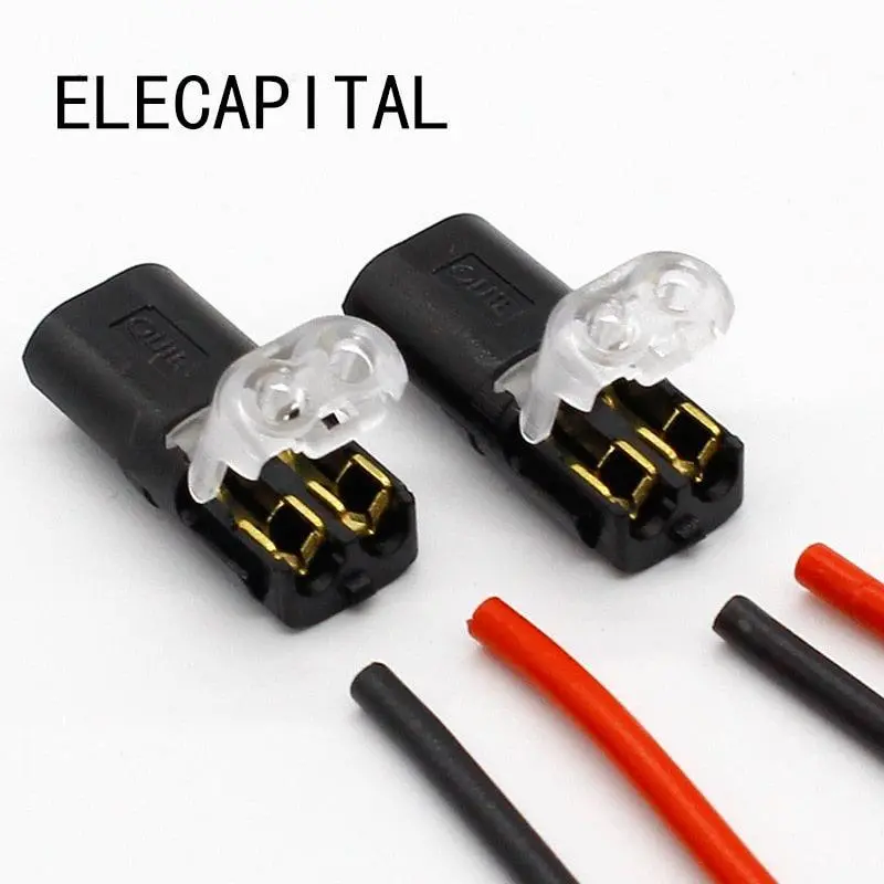 10Pcs 2P Spring Connector Wire With No Welding No Screws Quick Connector Cable Clamp Terminal Block 2 Way Easy Fit For Led Strip 1