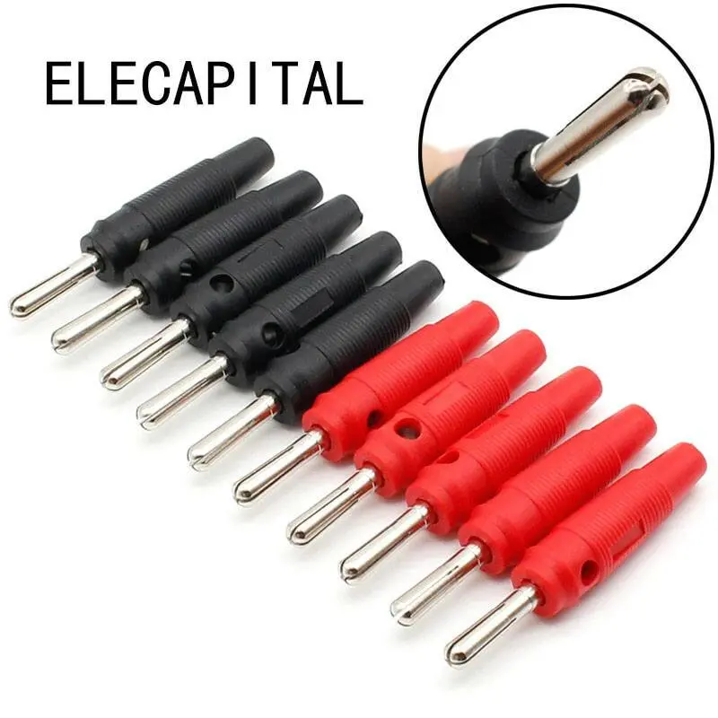 10Pcs 4Mm Banana Plug High Current Insulated Shrouded Stackable Connector Screw Connection 1