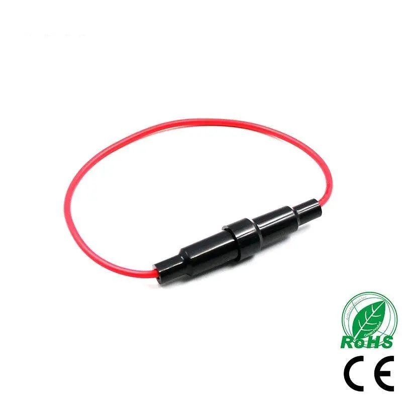 10Pcs 5*20Mm Glass Fuse Holder Screw Type 5X20mm With 22 Awg Wire Cable 250V Glass Fuse Tube Fuse Casing Case Mount Base 1