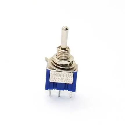 10Pcs Diy Toggle Switch On-Off-On 3 Pin 3 Position Mini Latching Mts-103 Ac 125V/6A 250V/3A Power Button Switch Spdt Car Auto 1