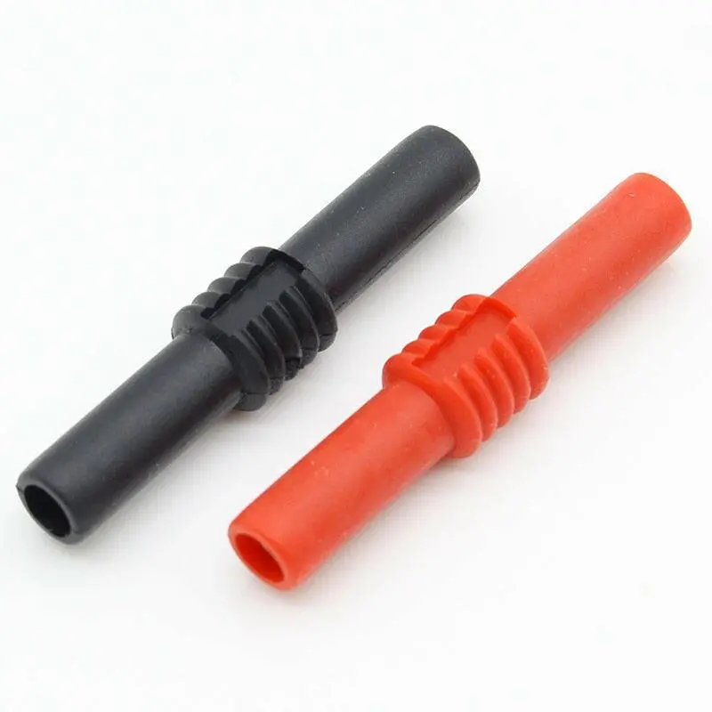 10Pcs Insulated Red And Black 4Mm Female To Female Banana Jack Adapter Connector 1
