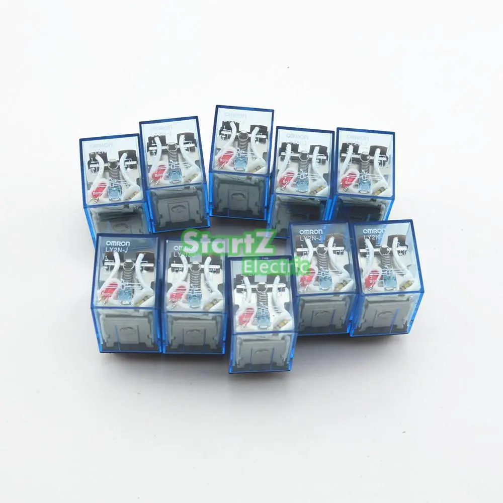 10Pcs Ly2nj Dc12v Mini Power Relay 10A 8Pin Coil Dpdt 1