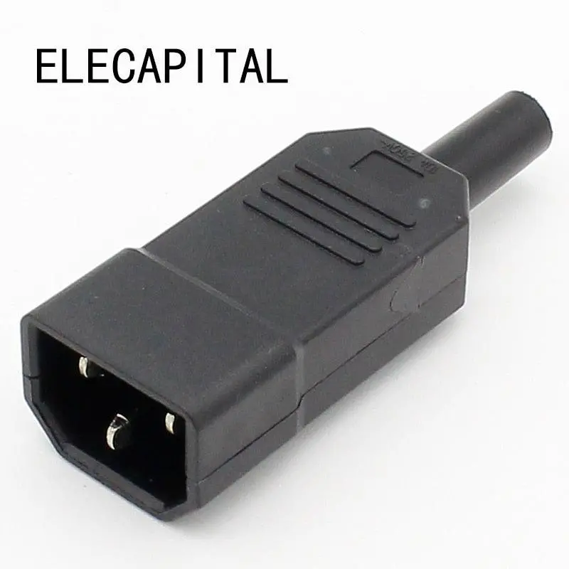 10Pcs New Wholesale Price 10A 250V Black Iec C13 Male Plug Rewirable Power Connector 3 Pin Ac Socket 1