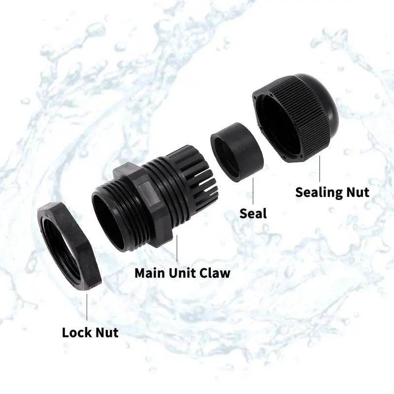 10Pcs Pg Cable Gland Black Pg7 9 11 13.5 16High Quality Ip68 Wire Plastic Waterproof Connector Cable Sleeve Adjustable Joints 5