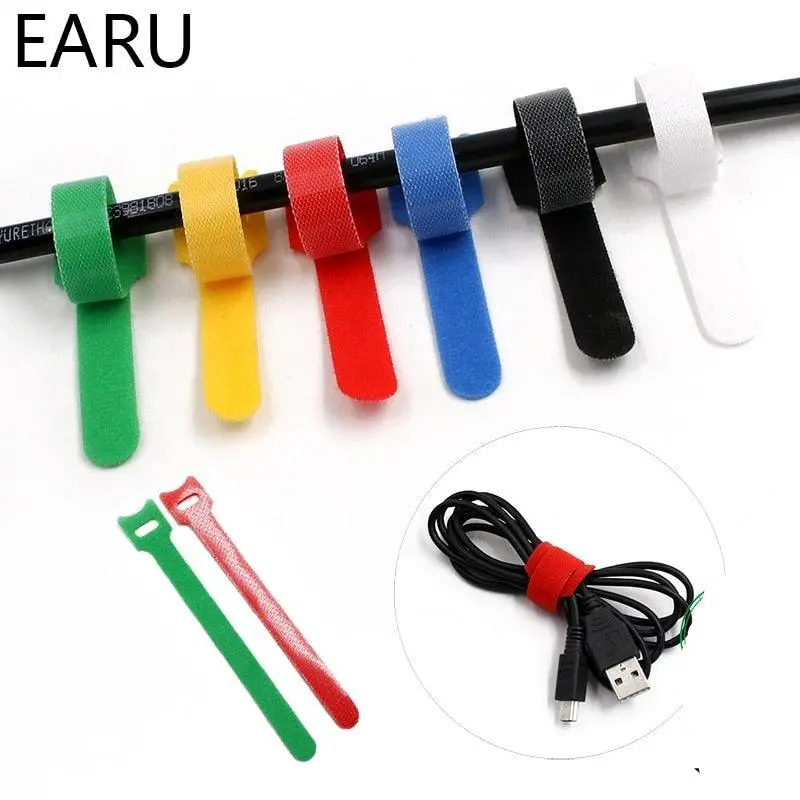 10Pcs/Lot 12*150Mm Nylon Reusable Releasable Zip Cable Ties With Eyelet Holes Back To Back Wire Hook Loop Fastener Management 1