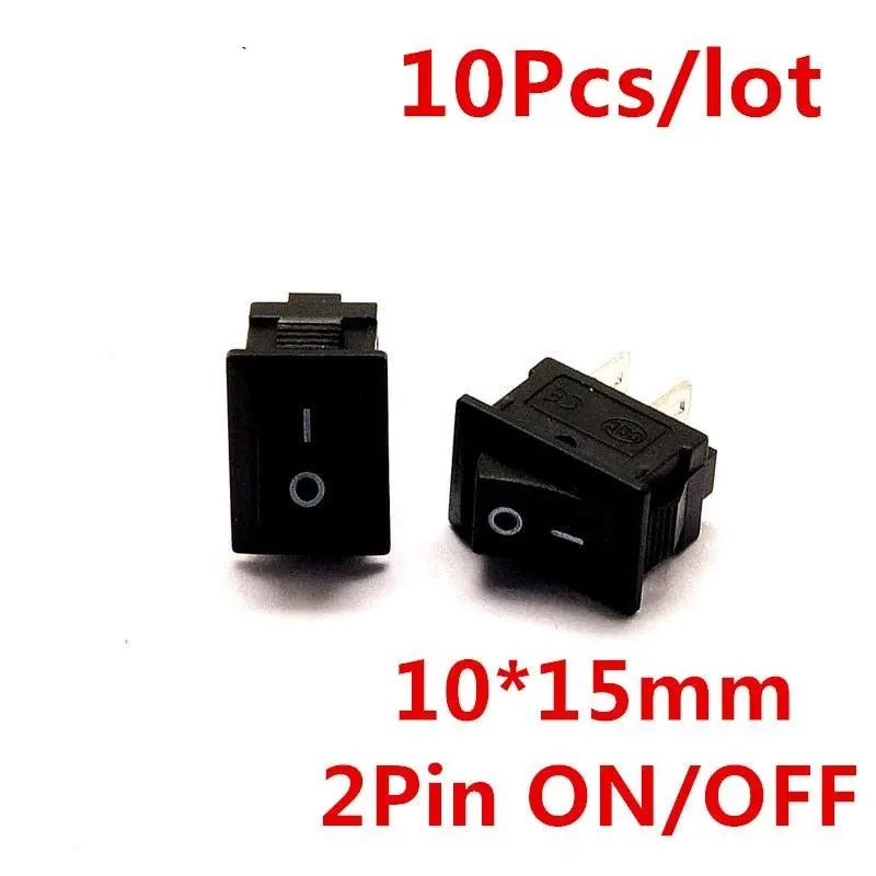 10Pcs/Lot G130 10*15Mm Spst 2Pin On/Off Boat Rocker Switch 3A/250V For Auto Car Dash Dashboard Truck Rv Atv Home Model Kcd1 1