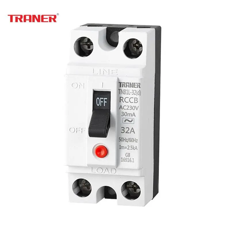 10Pcs/Lot Tnb1l-32(D) Built-In Water Heater Tripping Breaker 10A 16A 20A 25A 32A Elcb 2P 1