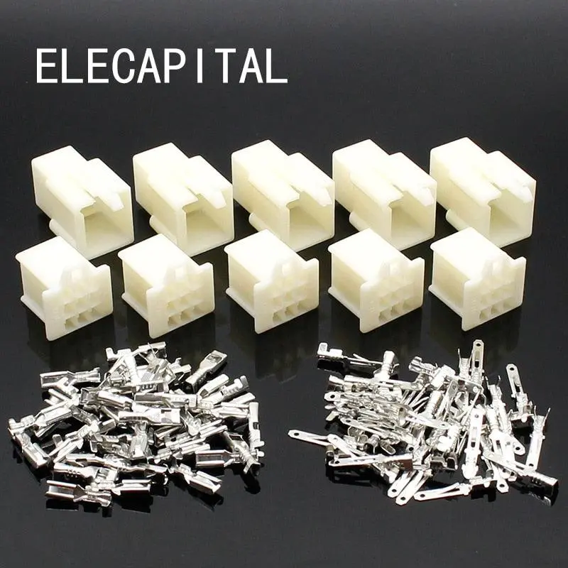 10Set/Lot 2.8Mm 9 Pin Automotive 2.8 Electrical Wire Connector Male Female Cable Terminal Plug Kits Motorcycle Ebike Car 1