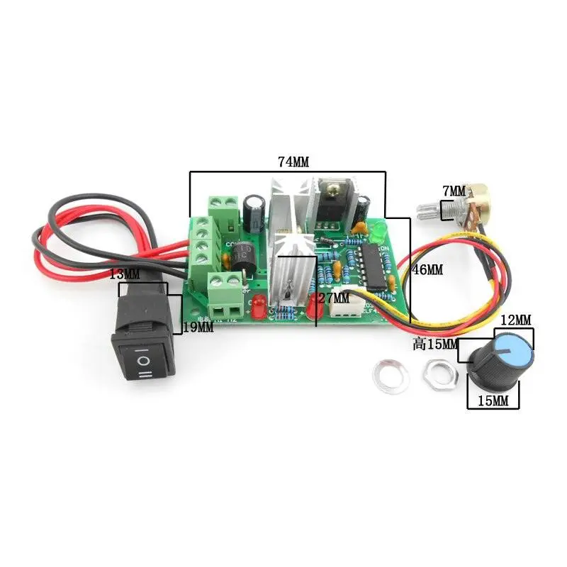 10V 12V 24V 36V Pwm Dc Controller With Positive Inversion Switch 150W 1