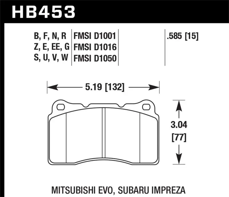 Hawk 03-06 Evo / 04-09 Sti / 09-10 Genesis Coupe (Track Only) / 2010 Camaro Ss Blue Race Front Brake 1