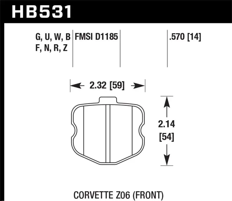 Hawk 06-13 Chevrolet Corvette Z06 Dtc-60 Race Front Brake Pads 1