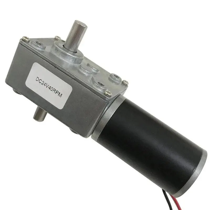 12-24V Dc Worm Gear Motor Double Shaft 5-470Rpm High Torque Maximum 70Kg Self Locking Adjustable Speed Forward Reverse Motor 12V 1