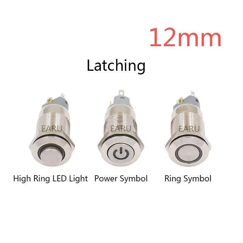 Earu -12Mm Instantaneous Latching Flat Metal Switch Waterproof 1