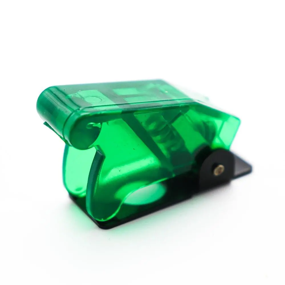 12V 20A Auto Car Boat Truck Illuminated Led Toggle Switch With Transparent Safety Aircraft Flip Up Cover Guard Red Blue Green 6