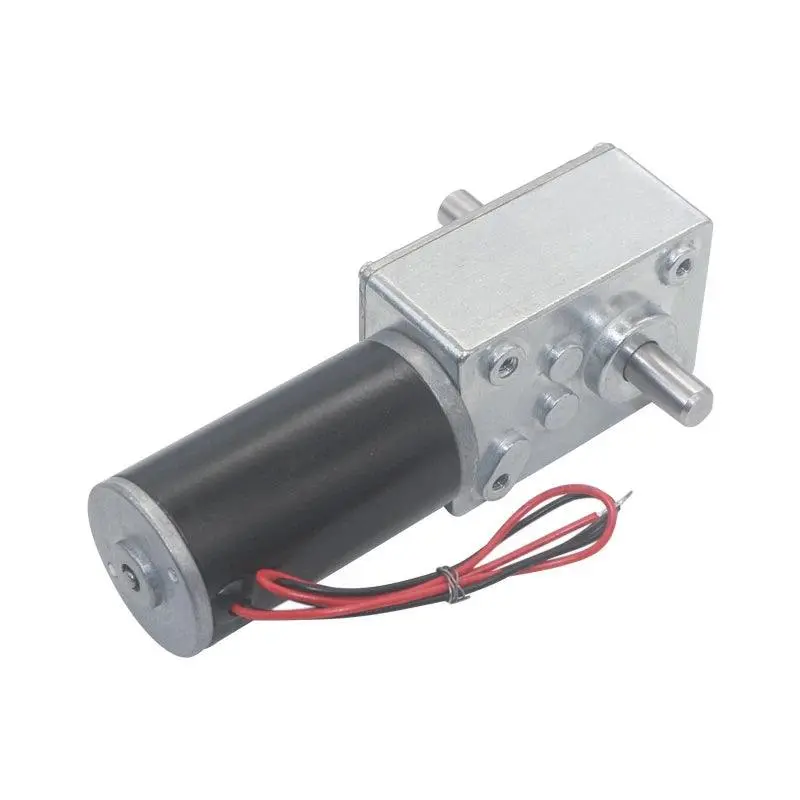 12V 24V Dc Worm Gear Motor Double Shaft 5-470Rpm High Torque Max 70Kg Self Locking Adjustable Speed Forward Reverse Motor 12V 1
