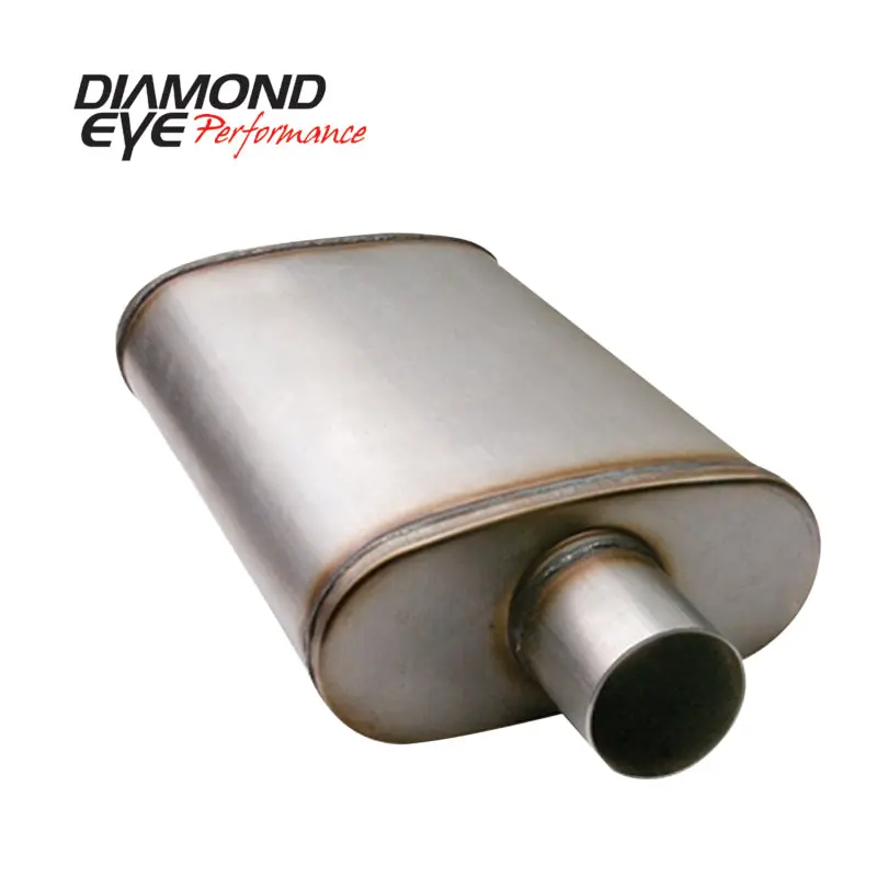 Diamond Eye Muffler 3-1/2In Dl In/Sgl Out 22In Body 28In Overall Oval 1