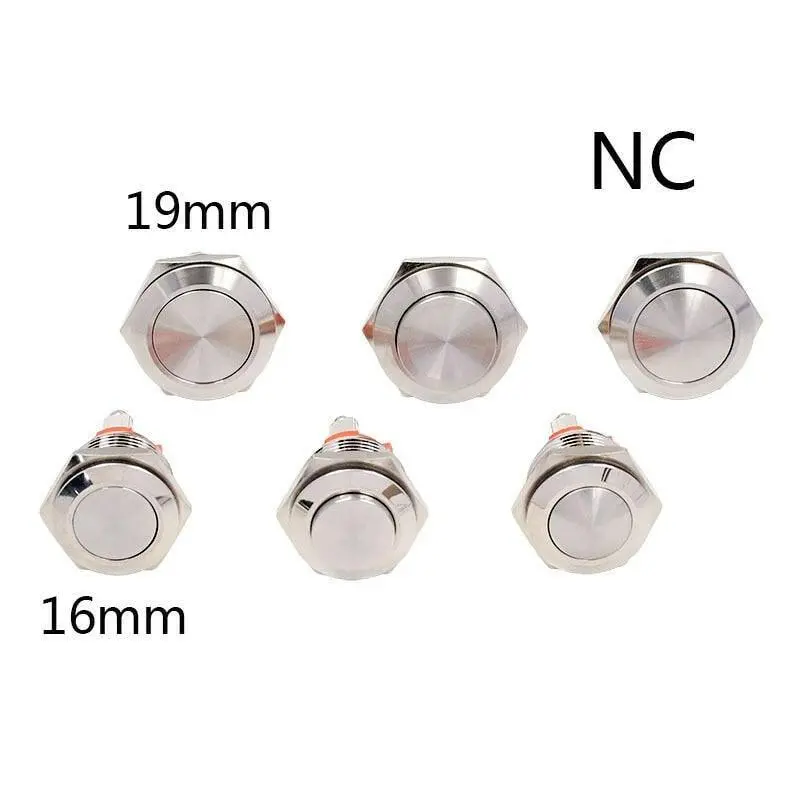 Earu -16Mm 19Mm Nc Normal Push Button Switch Momentary Reset Self-Reset 1