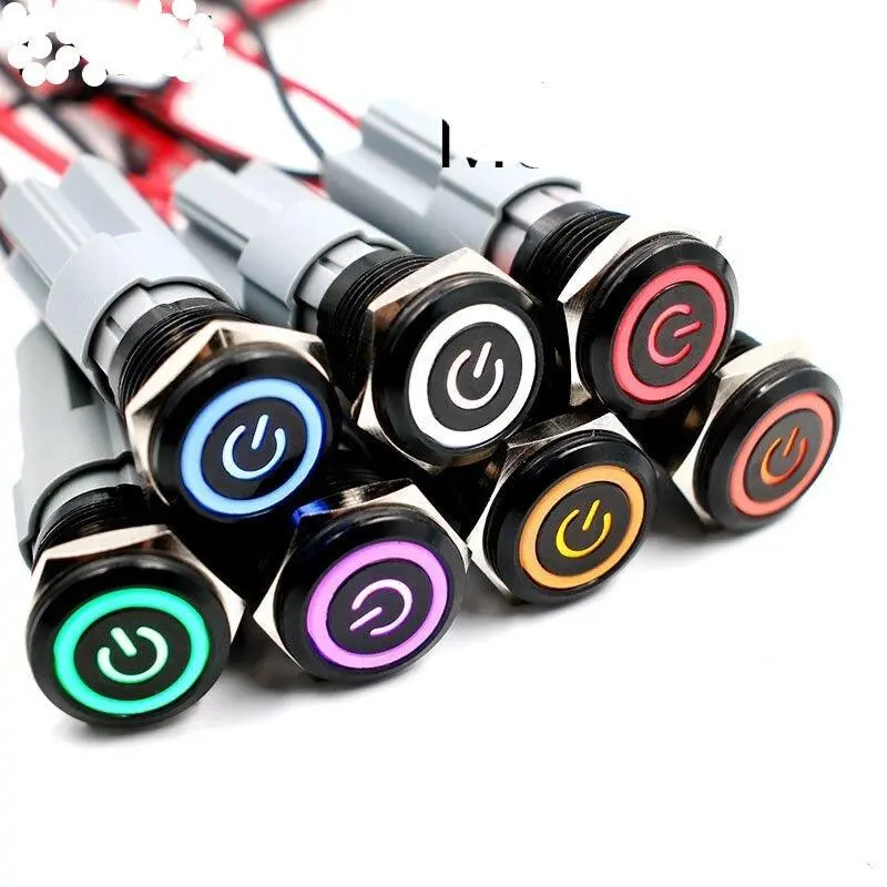 Earu -16Mm Alumina Black Body Momentary Metal Push Button Switch 1