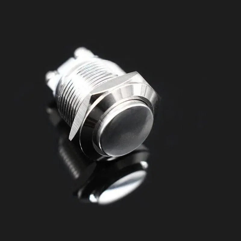 Earu -16Mm Metal Push Button Switch No Momentary Reset Self-Reset Brass Nickel Plated 3