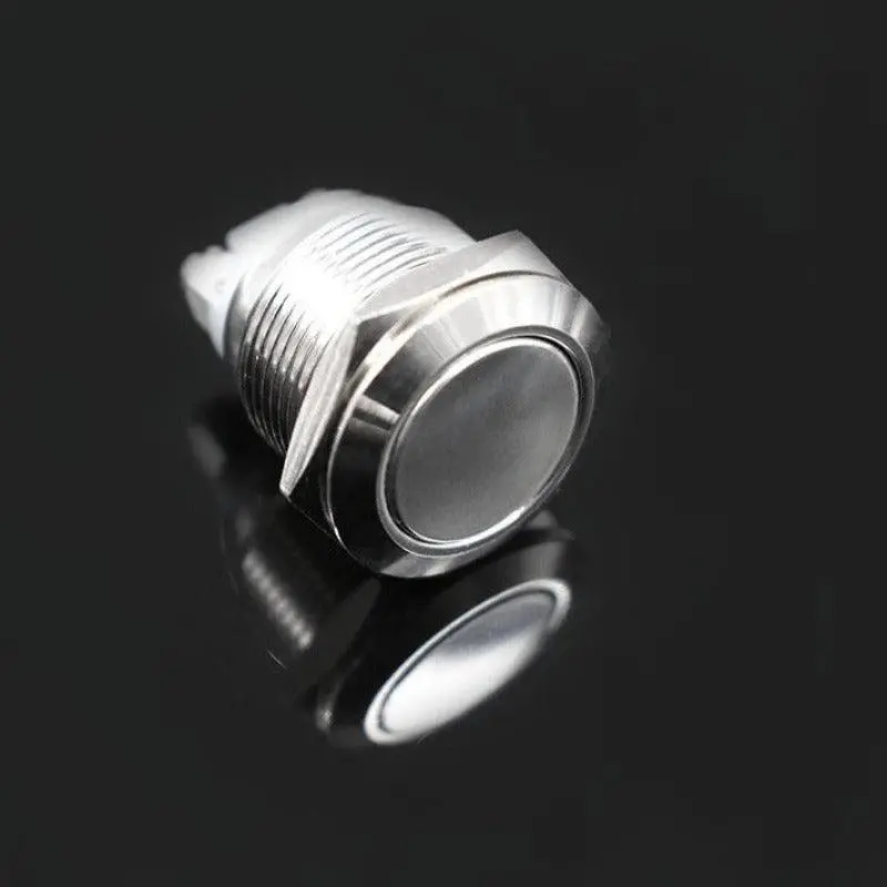 Earu -16Mm Metal Push Button Switch No Momentary Reset Self-Reset Brass Nickel Plated 2