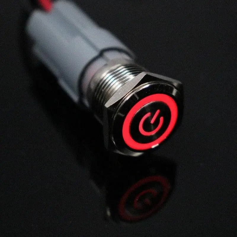 Earu -16Mm Press Metal Push Button Switch 3V 5V 6V 12V 24V 220V 5