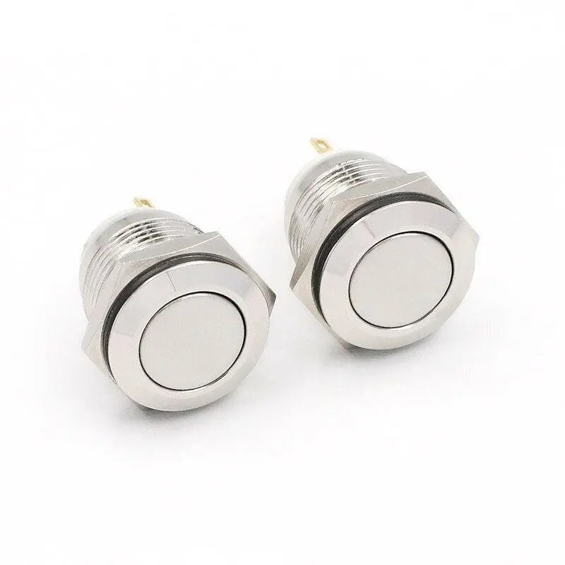 Earu -16Mm Short Type Metal Push Button Switch Waterproof No Fixation 1