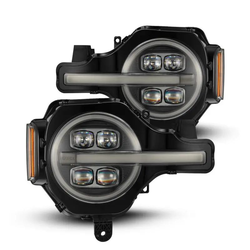 Alpharex 21-23 Ford Bronco Nova Led Projector Headlights Black 1