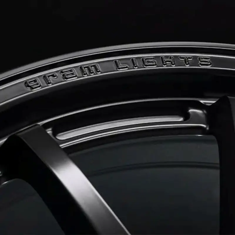 Gram Lights 57Nr Limited Ii 18X9.5 +22 5-114.3 Semigloss Black Wheel W/ Black Cap/Stickers/Air Valve 1