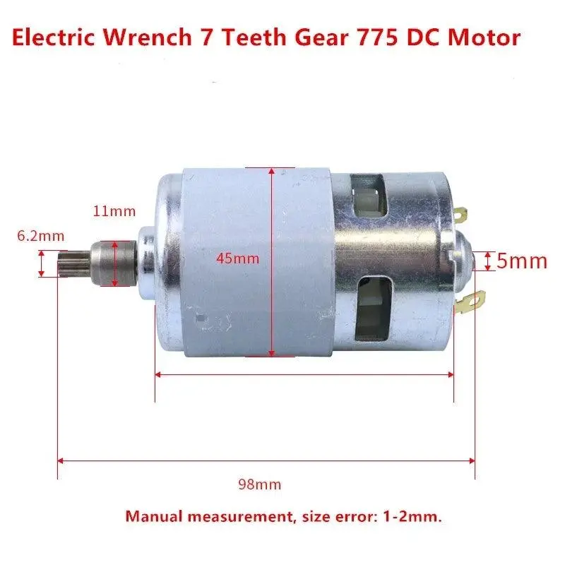 18V-21V Electric Wrench 7 Teeth Gear 775 Dc Motor Lithium Battery Impact Wrench Accessories Moter Engine 1