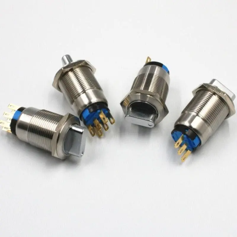 Earu -19Mm 22Mm 2 3 Position Push Button Switch Dpdt Selector Knob Rotary 3 Position Switch 4